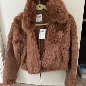 Abercrombie & Fitch Tan Teddy Jacket